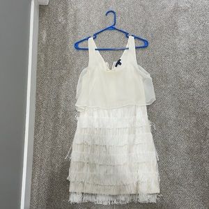 Cream colored American eagle flapper dress